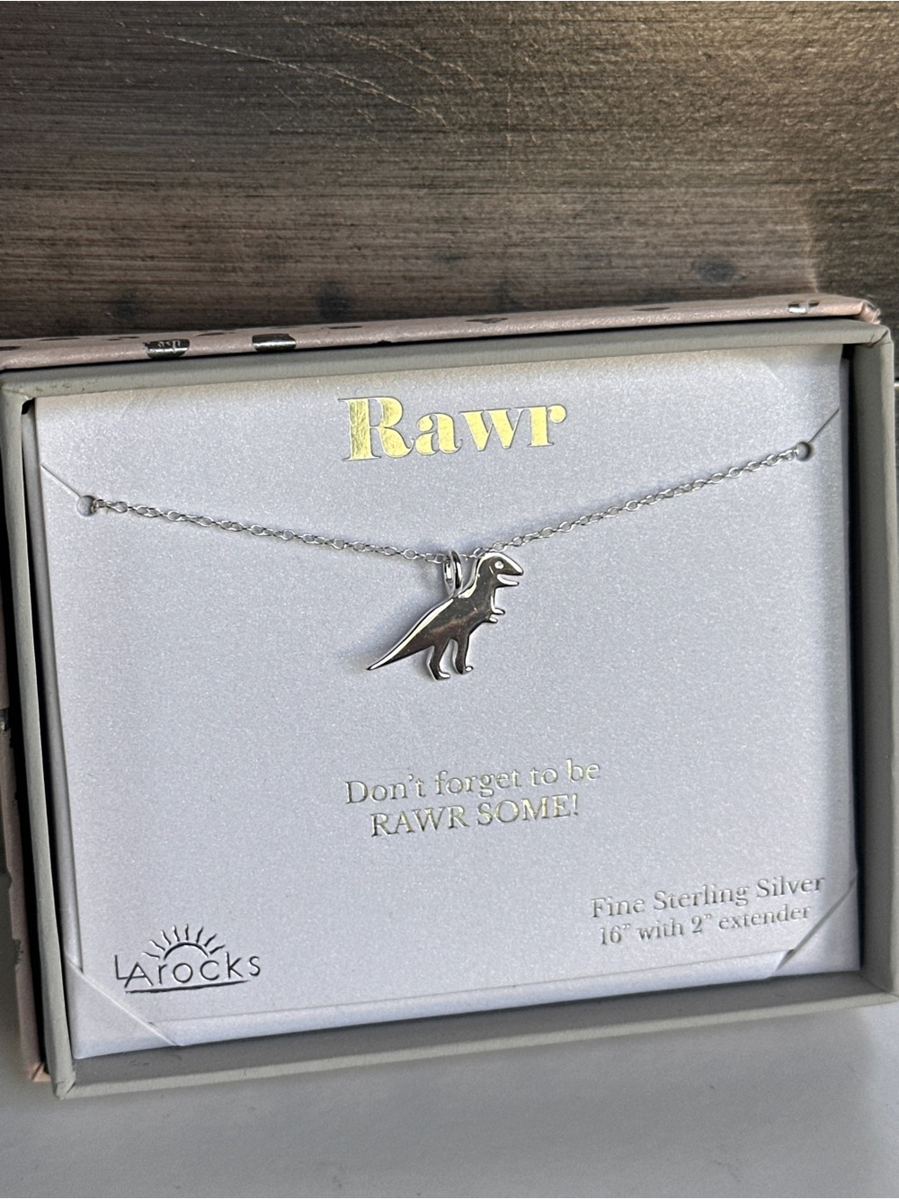 BN Sterling Silver Dinosaur Necklace